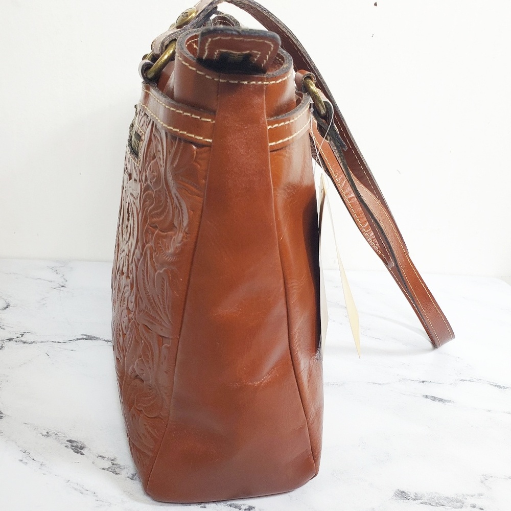 Patricia Nash Poppy Tooled Florence Handbag - Picture 6 of 8